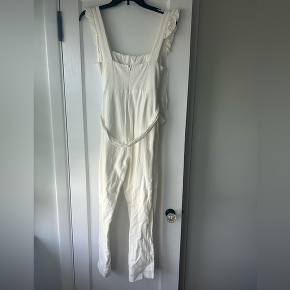 White Ruffle Jumpsuit - Picture 4 of 4